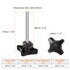 uxcell 2pcs Star Knobs M8x80mm Male Thread Plastic 4 Star Stud Knobs Hand Tighten Clamping Screw Handle with Replacement Screws Black