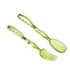 HIC Kitchen Salad Tong, Hinged Design, Detachable Fork and Spoon Green