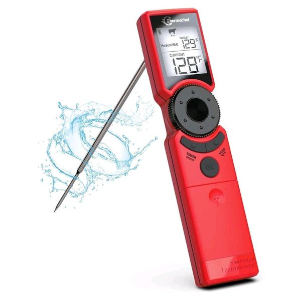 Digital Meat Thermometer - Super Fast Read-Red Customized Mode Grill BBQ Beef