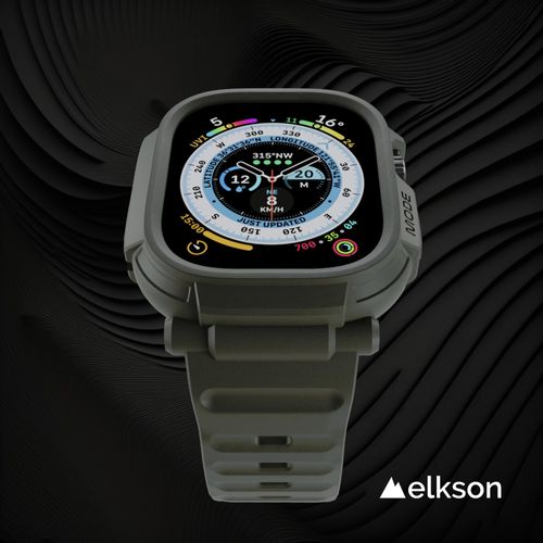 elkson Made for Apple Watch Ultra 2 1 Band case 49mm Screen Protector Tempered Glass, Quattro Pro Series Rugged for iWatch Bumper Strap, Military Grade Durable Protective Cover, Shock Proof, Green