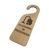 Cleaning in Progress Wooden Door Hanger Sign