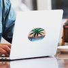 CafePress Sunset Palm Oval Car Bumper Sticker