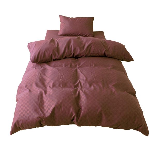 Merry Night PE12101-92 Duvet Cover, Checkered Pattern, Enge, Single Long, Approx. 59.1 x 82.7 inches (150 x 210 cm), Glossy Feel, Japanese Modern, Washable, Wrinkle Resistant, Quick Dry