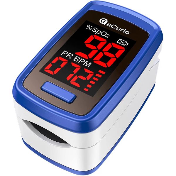 aCurio Pulse Oximeter NHS Test Oximeter - CE Approved Oxygen Monitor Finger Adults and Child Heart-Rate Monitor - Oxygen Saturation Monitor Accurate Fast Blood Oxygen Monitor Heart Rate Monitor