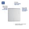 BG Electrical Single Blank Screwless Blank Plate, Brushed Steel