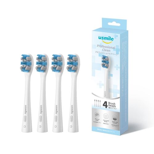 usmile PRO01WHEC Professional Clean Replacement Brushes (White) 4 Pieces