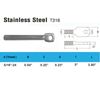 Set 5 Pcs 3-1/2 Inch Long 5/16 Inch - 24 Thread Size SST316 Threaded Eye Tab