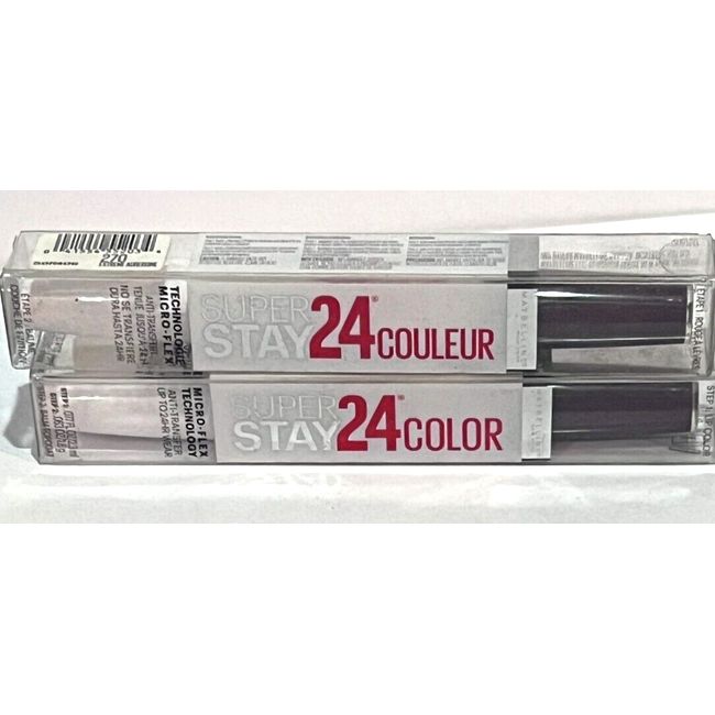 Maybelline Super Stay 24 HR Lip Color 270 EXTREME AUBERGINE  Micro-Flex  2 PACK