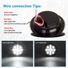 Partsam 2PCS 12 LED White 4" Round Backup Reverse Lights Marker w/Stainless Rings Sealed