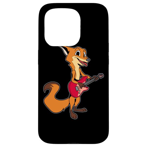 iPhone 15 Pro Comic fox playing electric guitar Case