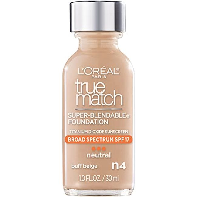 L'Oreal Paris Makeup True Match Super-Blendable Liquid Foundation, Buff Beige N4, 1 Fl Oz,1 Count