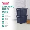 Sterilite 18 Gal Latching Tuff1 Stackable Storage Tote with Latching Lid, 6 Pack