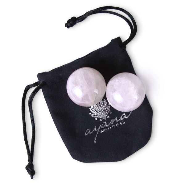 Kegel Ben Wa Balls for Tightening - Pure Undrilled Rose Quartz Exercise Ball, Doctor Recommended for Pelvic Training, Vaginal Strength, Bladder Control, and Crystal Healing