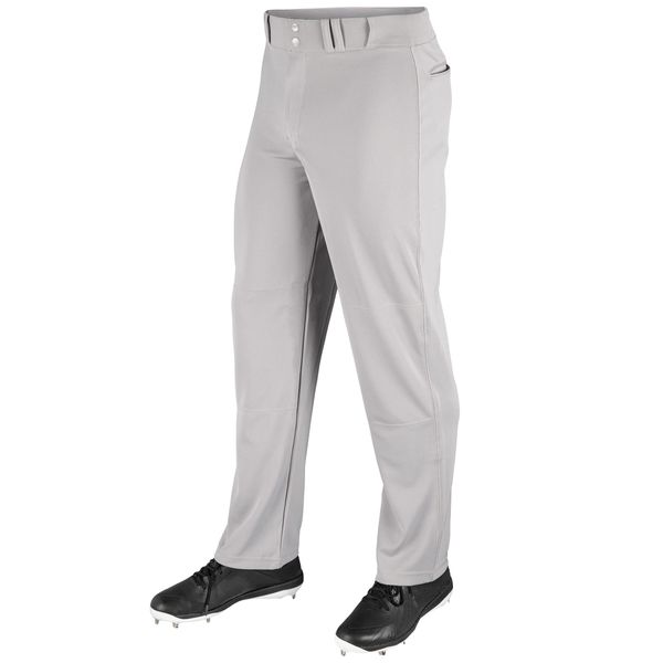 CHAMPRO mens Ob Loose-fit MVP Open Bottom Relaxed Fit Baseball Pant, Grey, Medium US