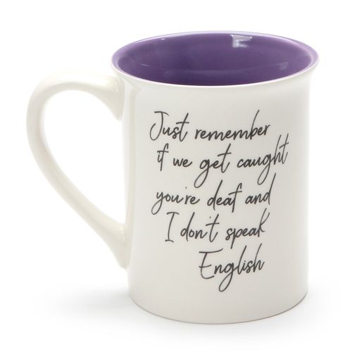 Our Name Is Mud "Badass Besties" Stoneware Mug, 16 ounce, Purple