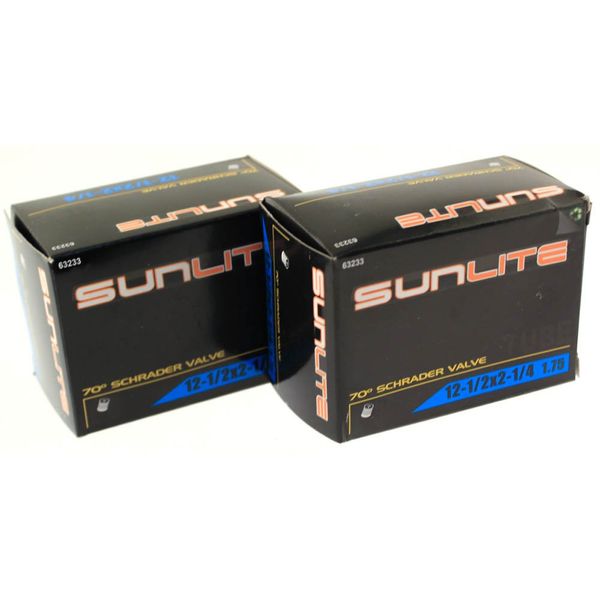 Sunlite Bicycle Tube 12-1/2 x 2-1/4 (1.75) Angled 70 Degree SCHRADER valve