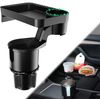 Chulovs Cup Holder Expander for Car Multifunctional Tray with 360° Rotating Table Adjustable Base (Black)
