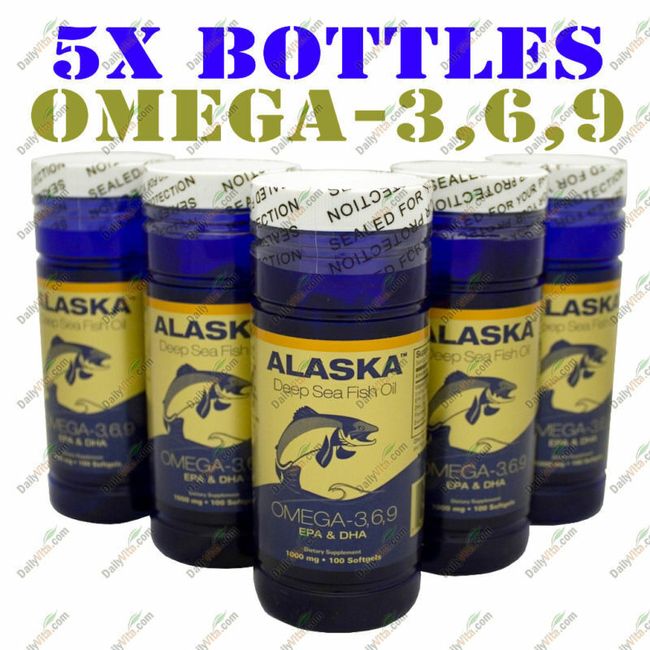 5 x NCB Omega 3 6 9 Flaxseed Oil 100 Softgels Heart Health MADE IN USA