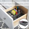 Simplify Stackable Organizer Bin with Adjustable Dividers, 3 Compartment Storage Basket, Good for Office, Home & Dorm, Polypropylene (PP), Grey