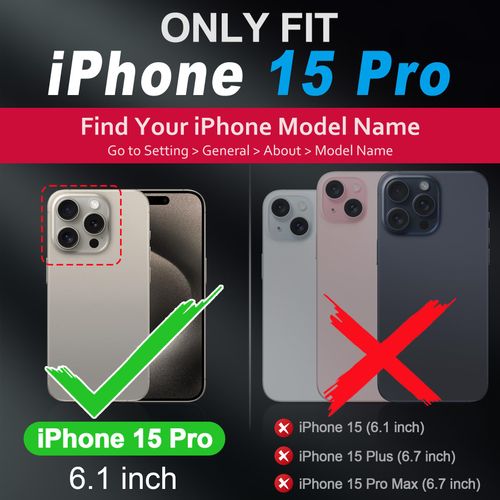 SHIELDON Case for iPhone 15 Pro 5G 6.1" 2023, Genuine Leather, Wireless Charging, Magnetic, Slim, Anti-Scratch, Shock-Absorbent Cover with Metal Buttons Compatible with iPhone 15 Pro - Royal Blue