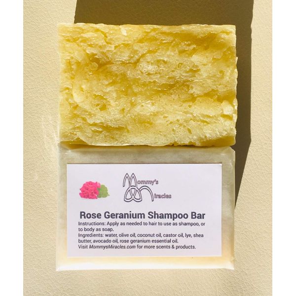 Hair Shampoo Bar Soap- Rose Geranium Scent