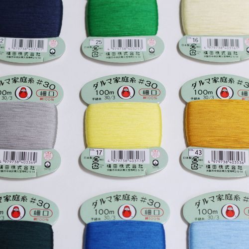 Yokota Daruma 01-0130Household Thread, For Hand Sewing, 30 Wt. Thread, Fine, Col. White, 109.4 yd (100 m)