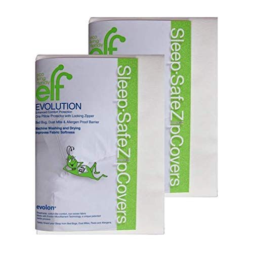 Eco Living Friendly Evolon Pillow Protector | Zippered Encasement | Sleep Safe Zipper 2 Pack King Cover
