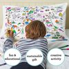 Colour & Learn world map cotton pillowcase with wash-out fabric pens