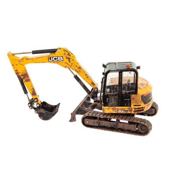 Britains 1:32 JCB Muddy Midi Excavator 86C-2, Collectable Tractor Toy for Farm Set, Tractor Toys Compatible with 1:32 Scale Farm Animals and Toys, Suitable for Collectors & Children from 3 Years