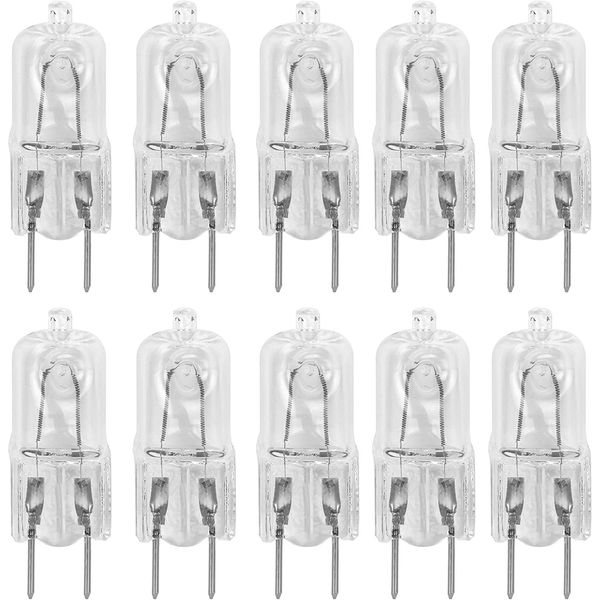 10 Pack-G8 50W 120V Halogen Light Bulbs JCD Type 110v 130v 50 Watt T4 G8 Under Cabinet Puck Lamp 120 Volt Undercabinet Microwave Oven Stove Top Kitchen Appliance Replacement Lighting Bi Pin Clear Lens