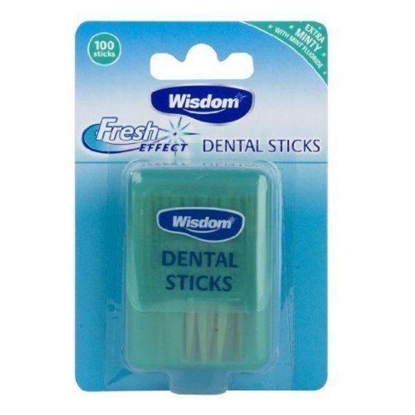 Wisdom WIS1223 Wood Dental Sticks with Mint Fluoride, Pack of 3