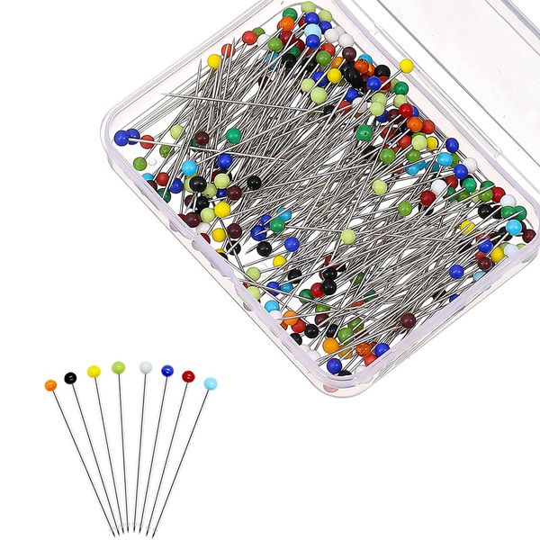 500 Pcs Dressmaking Pins, Glass Head Pins With Sharp Ends Not Easy To Bend & Oxidize – Multicolored Pins Ideal For Dressmaking, Quilting, Jewelry & Crafts