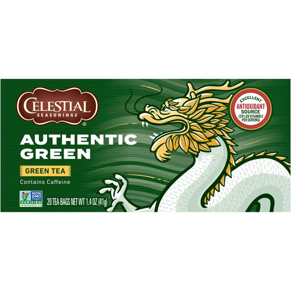 Celestial Seasonings Green Tea, Authentic, 20 Count
