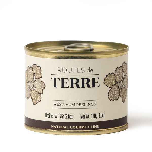 Routes de Terre | Summer Black Truffle Shavings Preserved in Natural Juices | Tuber Aestivum | Preserved, Imported, Gourmet | Total Weight 3.5 ounces | Chef-inspired Ingredients