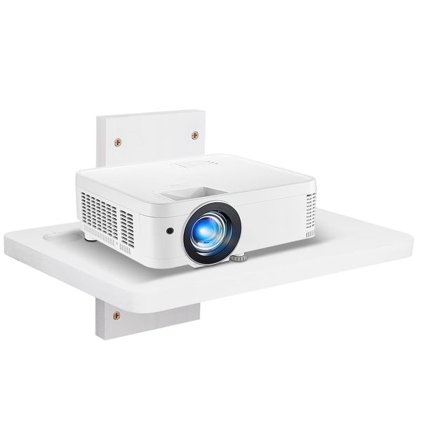 Solid Wood White Mini Projector Mount and Wall Holder - Floating Shelf for Router, Modem, Cable Box - by Solid Wood