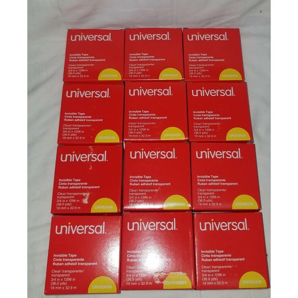 INVISIBLE TAPE 3/4x1296" 12pk Dispenser Refill  universal impression clear