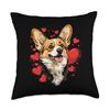 Valentine's Day Corgi Dog Vector Throw Pillow