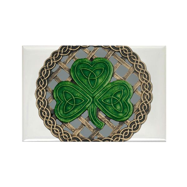 CafePress Shamrock And Celtic Knots Rectangle Magnet (10 pack)