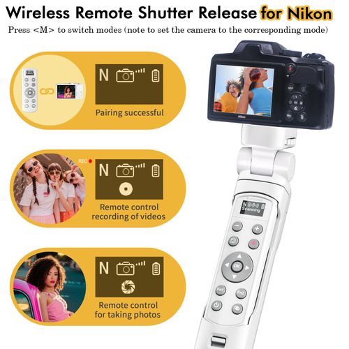 Hanpusen Tripod for Nikon Camera, Shooting Grip with Shutter Release - Tripod Stand with Rechargeable Wireless Remote Control for Vlogging for Nikon Z f/Z5 II/Z50/Z5/Z30/Z6 II/Z7 II/Z50 II/B600/A1000