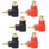 KAUMO RCA Plug Right Angle 90 Degree 90° 90° Gold Plated (6 Pcs)