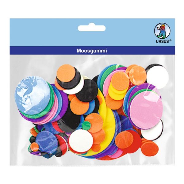 Ursus 8370099 Foam Rubber Circles, 200 Pieces, Assorted Colours