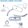 Chrome Motorcycle Mirrors Mini Oval for Harley Davidson Dyna Softail Sportster