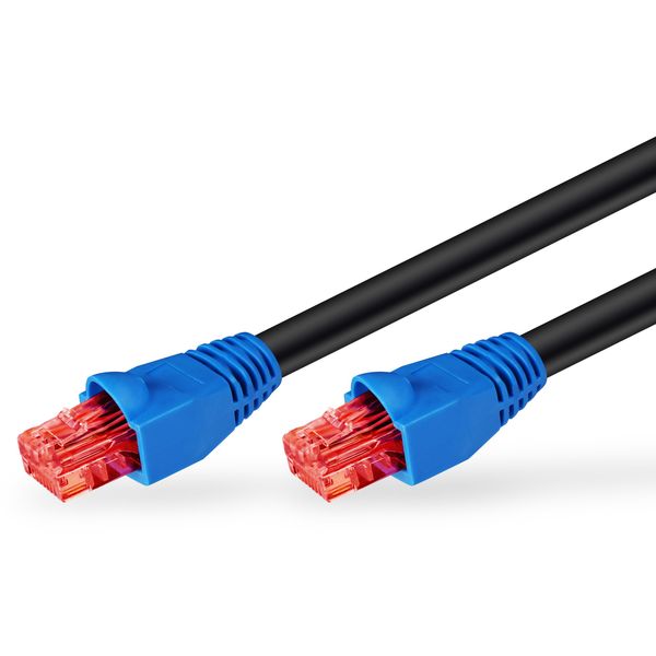 Goobay 94389 CAT 6 Outdoor-Patch Cable, U/UTP, Black, 10 m Length