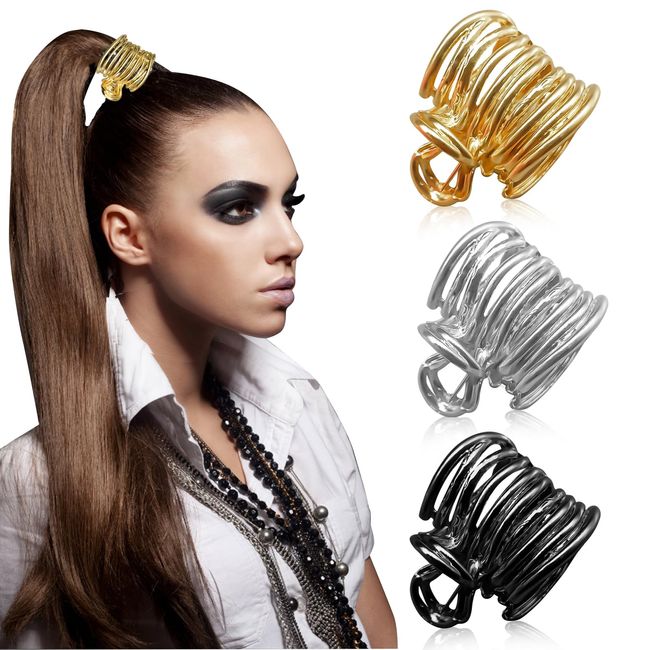 3Pcs Hair Clips Medium mittelgroße Haarklammern, kleine Metall Haarspangen für Frauen, Pferdeschwanz Klauenklammer, Hai Haarklammern, rutschfeste Haarklammern für festen hohen Pferdeschwanz