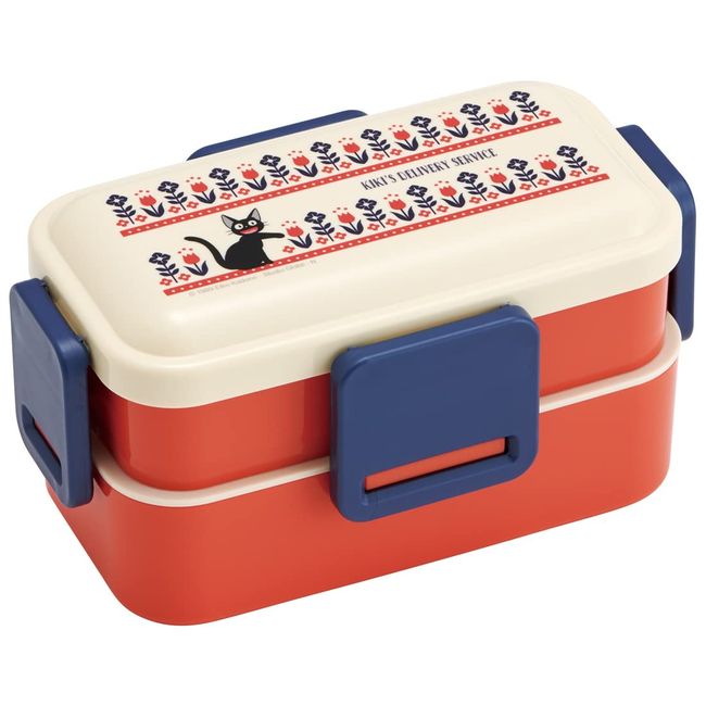 Skater PFLW4AG-A Lunch Box, Kiki's Delivery Service, Modern 20.3 fl oz (600 ml), Antibacterial, Fluffy, Domed Lid, 2-Tier, For Women, Made in Japan