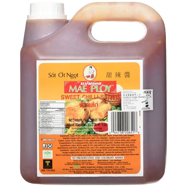 Mae Ploy Thai Sweet Chilli Sauce (8.8 Pounds Total 108oz) Huge Jug Versatile Dipping Sauce