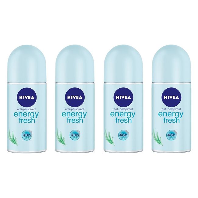 (Pack of 4) Nivea Energy Fresh Anti-perspirant Deodorant Roll On for Women 4x50ml - (4 Pack) Nivea Energy Fresh Antiperspirant Deodorant Roll On 4x50ml for Women
