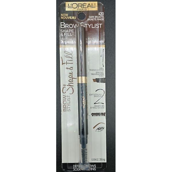 L'Oréal Brow Stylist Shape & Fill EyeBrow - #420 Dark Brunette - 0.008 Oz - 1 Ct