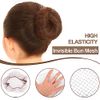 Qufiiry 24Pcs Invisible Bun Nets, Ballet Hair Net for Girls, Hair Nets for Women Buns, 50cm/20inch Elastic Edge Mesh, with 10PCS U Shaped Hair Pins, for Hair Ballet Gymnastics Bun Making