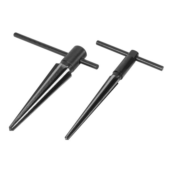 Performance Tool W2967 Tapered Reamer Set with T-Handle and Carbon Steel Contstruction to Align Holes or Remove Burrs from Pipe, Tubes, and More (2-Piece), Black